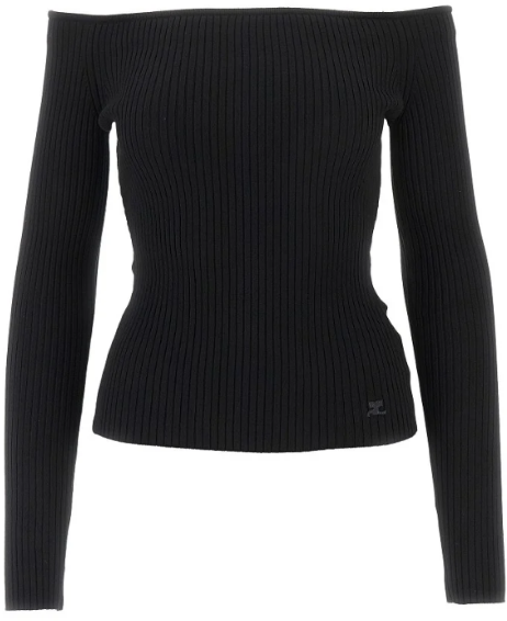 COURREGES Top Black Zwart