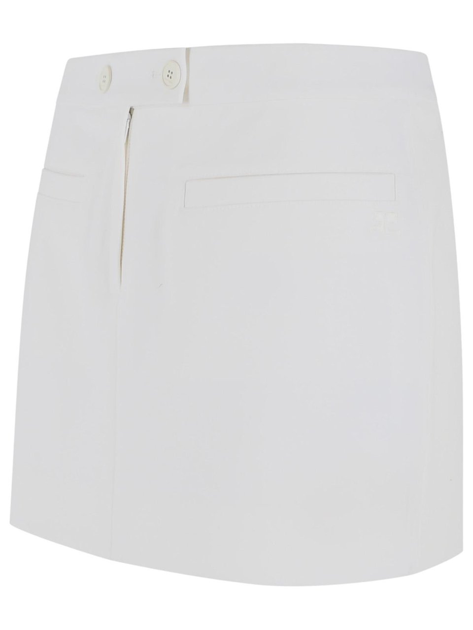 COURREGES White Wool Blend Miniskirt Wit