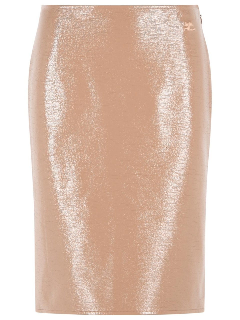COURREGES 'Bronzer' Vinyl Skirt Neutraal