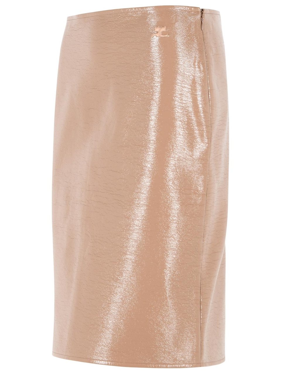 COURREGES 'Bronzer' Vinyl Skirt Neutraal