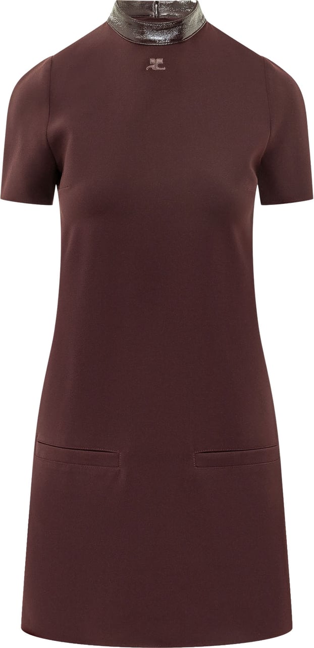 COURREGES A-LINE MINI DRESS Maroon