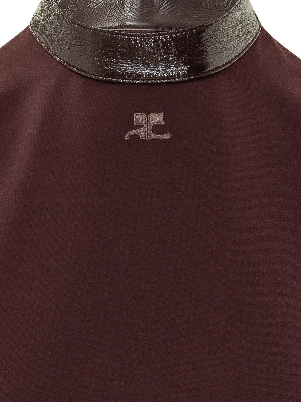 COURREGES VINYL COLLAR SS TOP Maroon