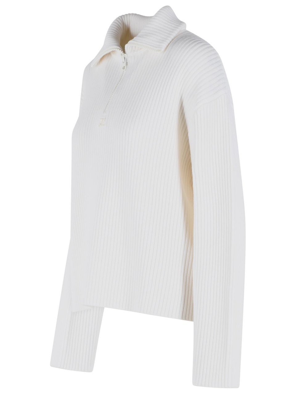 COURREGES White Merino Wool Sweater Wit