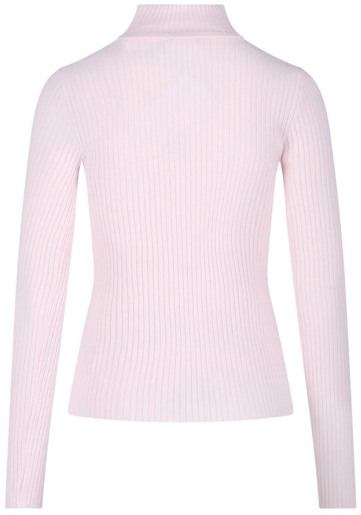 COURREGES Logo Turtleneck, In Pink Viscose Blend Roze