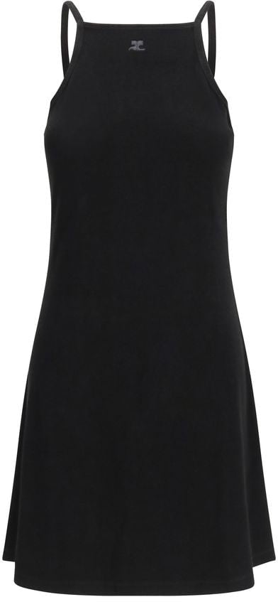 COURREGES Spongy Heritage Mini Dress with Flared Silhouette Zwart