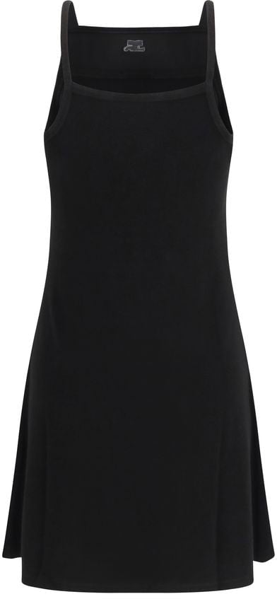COURREGES Spongy Heritage Mini Dress with Flared Silhouette Zwart