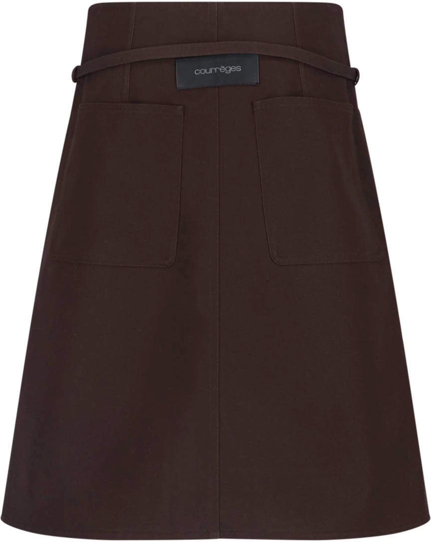 COURREGES Brown A-Line High Waist Shorts Bruin