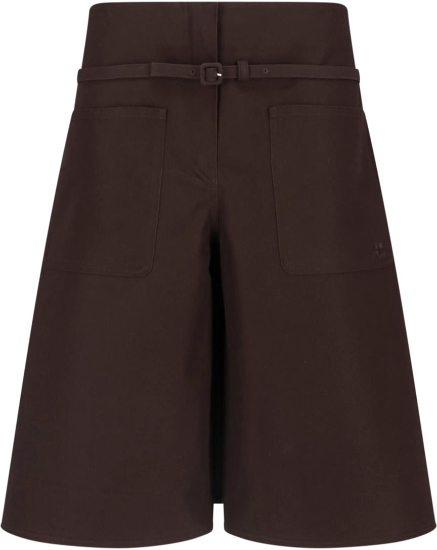 COURREGES Brown A-Line High Waist Shorts Bruin
