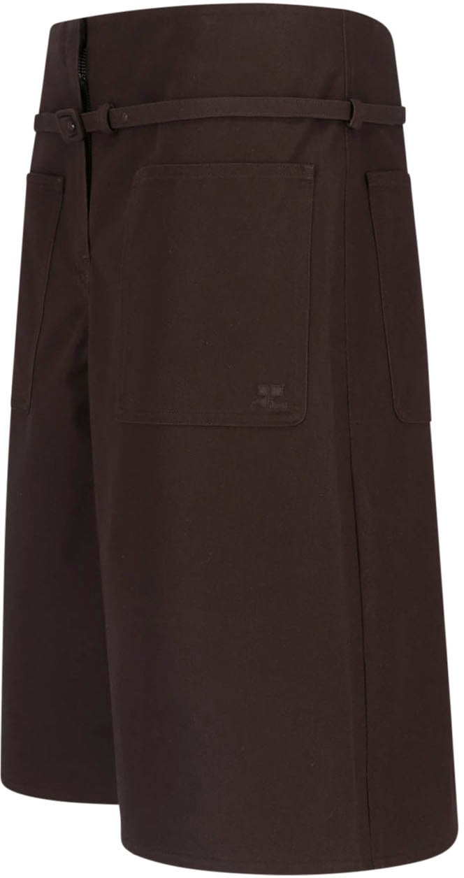 COURREGES Brown A-Line High Waist Shorts Bruin