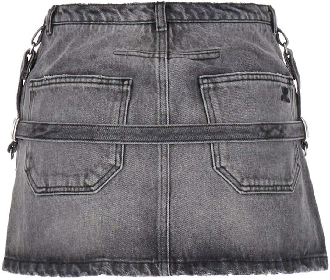 COURREGES Courreges Grey denim mini skirt Grijs