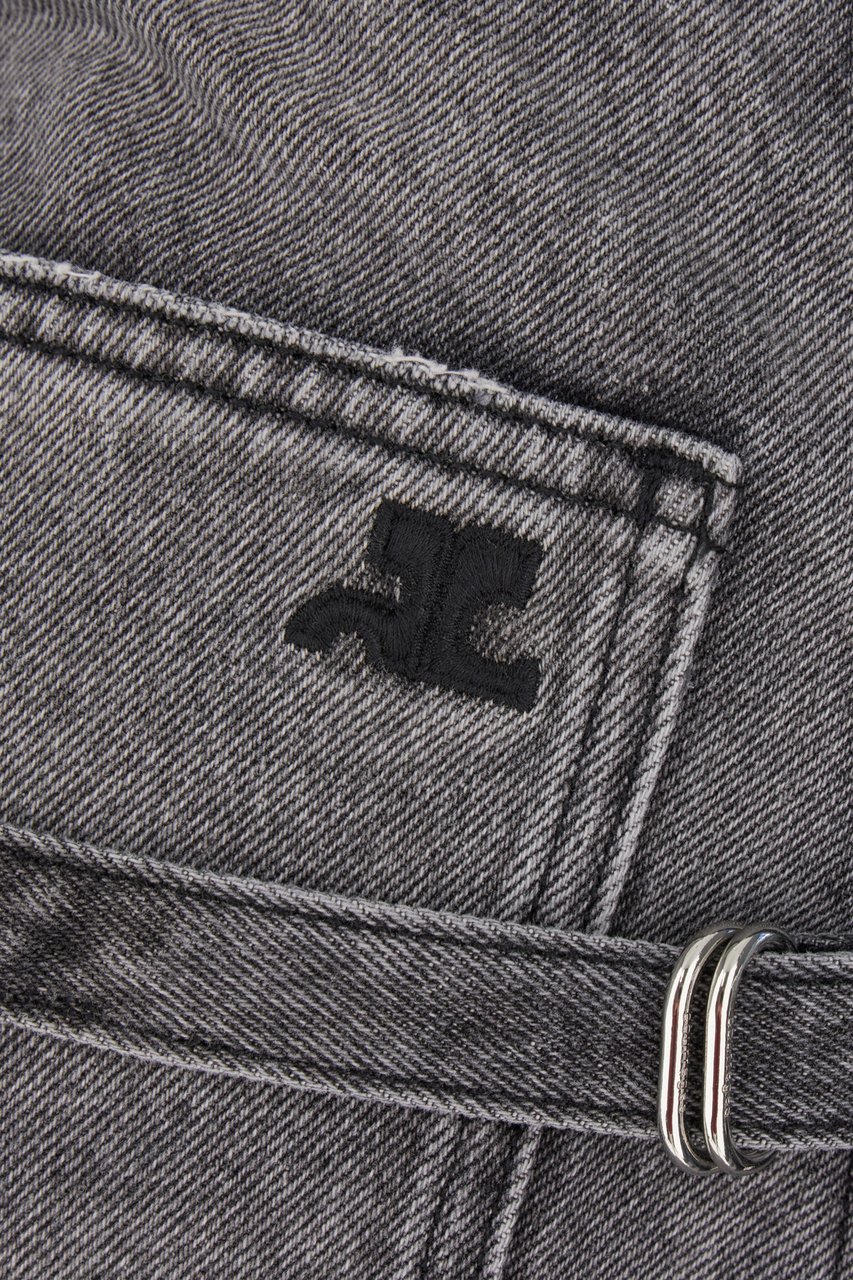 COURREGES Courreges Grey denim mini skirt Grijs