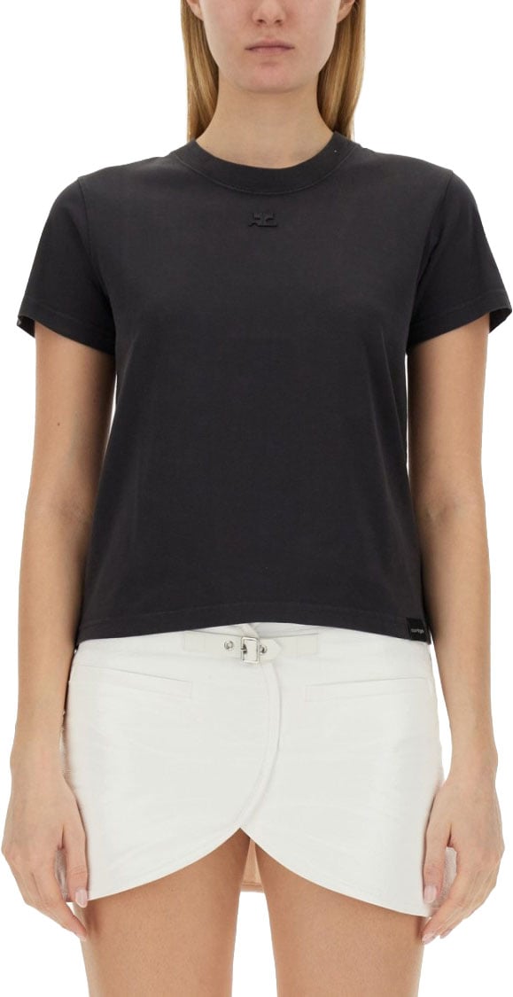 COURREGES "Ac" T-Shirt Zwart
