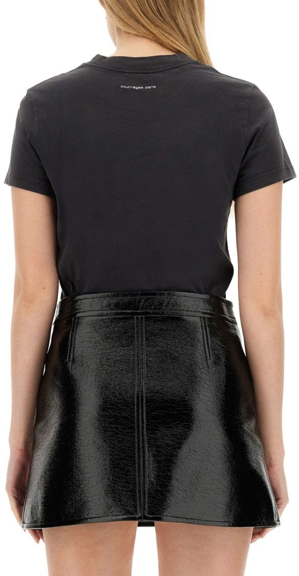COURREGES Regular Fit T-Shirt Zwart