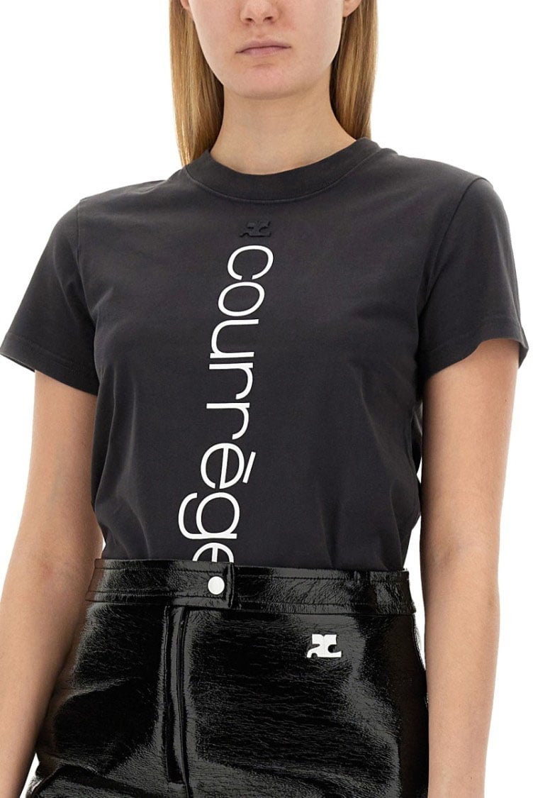 COURREGES Regular Fit T-Shirt Zwart