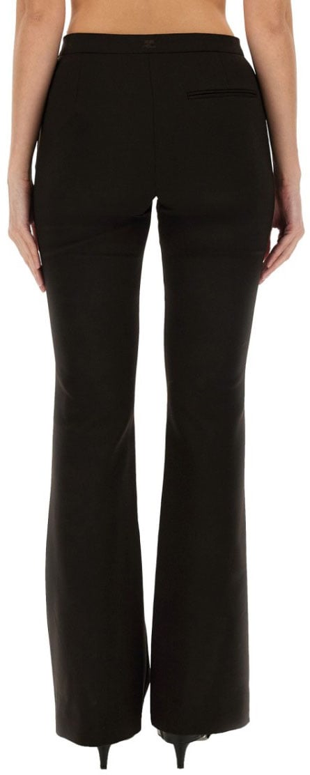 COURREGES Oblique Tailored Pants With Flared Leg Zwart