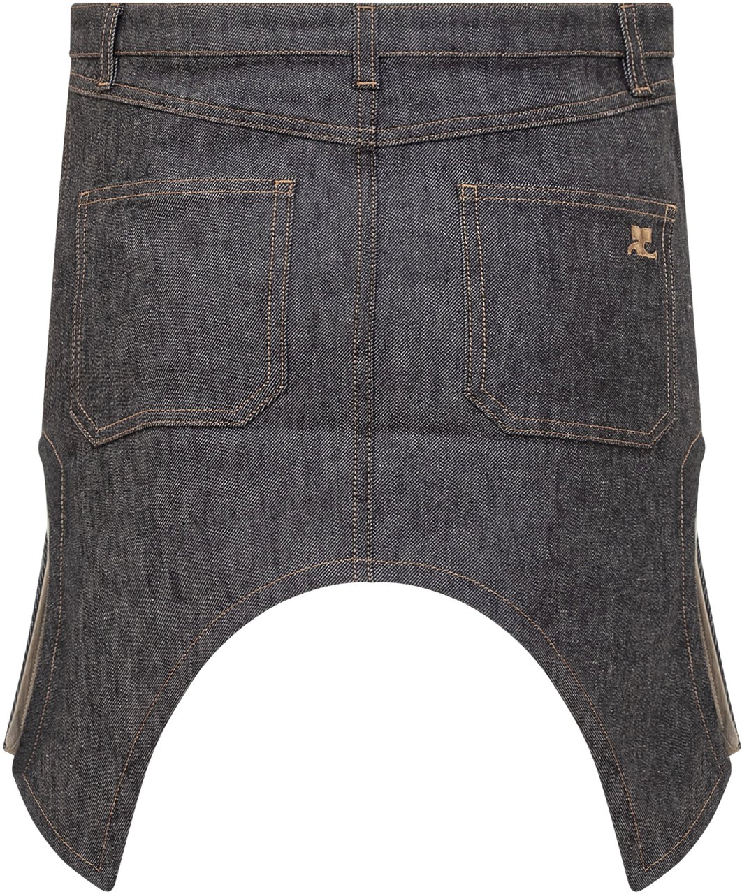 COURREGES Gonna in Denim Rovesciata Blauw