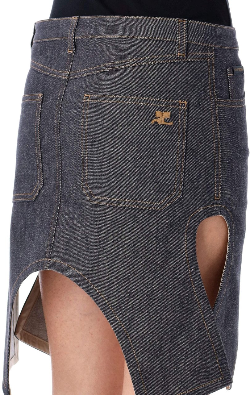 COURREGES Slah Knit Skirt Dark Heater Grey Grijs