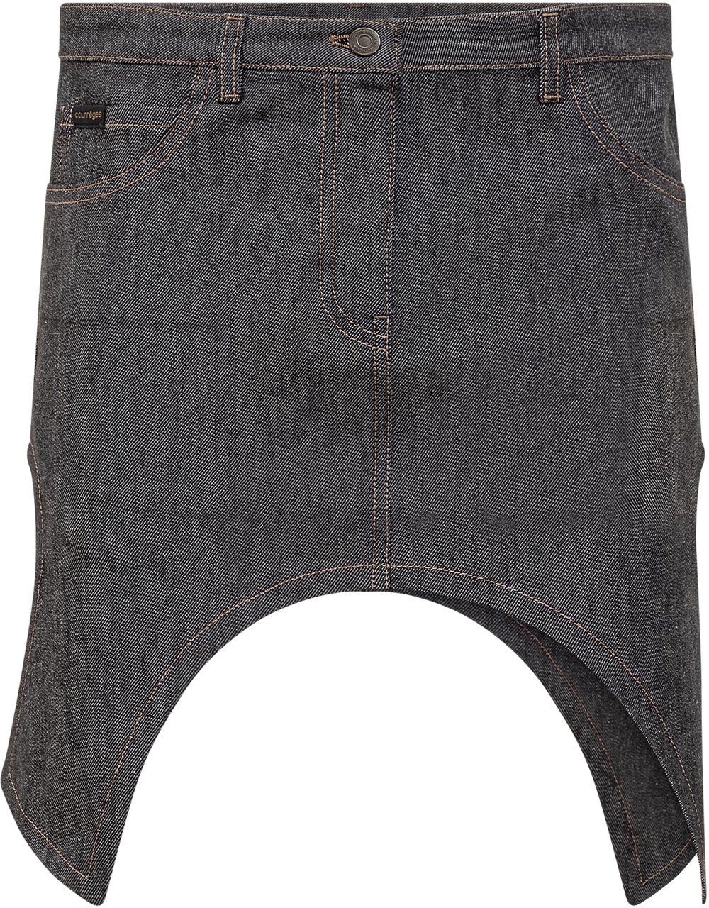 COURREGES Gonna in Denim Rovesciata Blauw