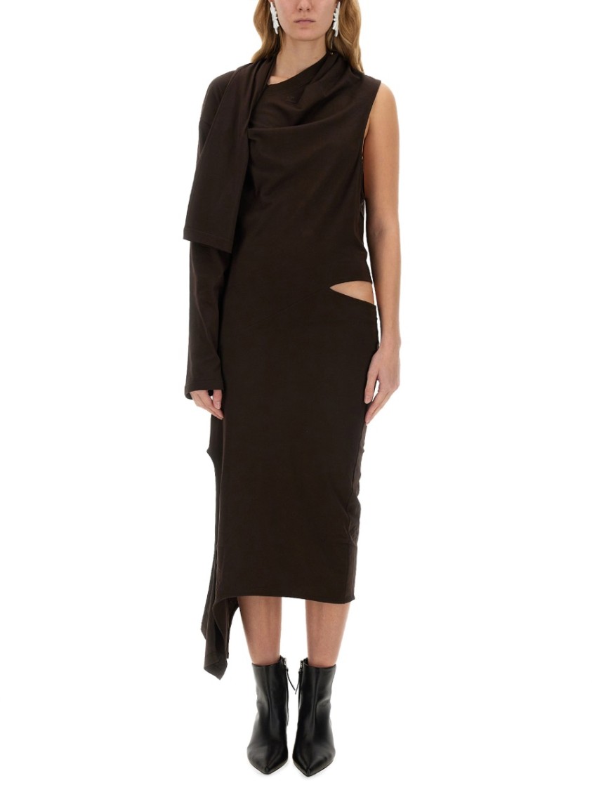 COURREGES "Off Shoulder" Dress Bruin