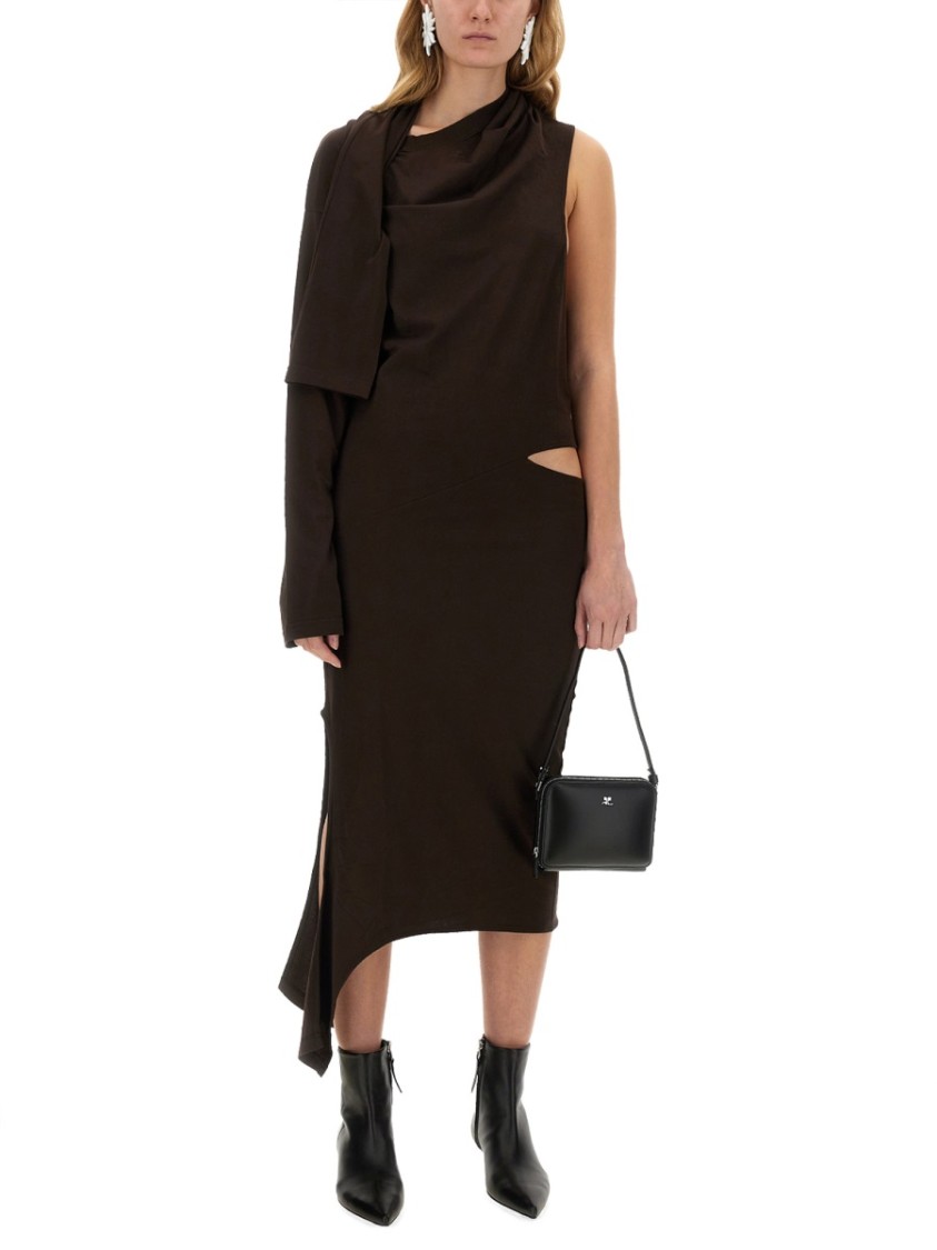 COURREGES "Off Shoulder" Dress Bruin