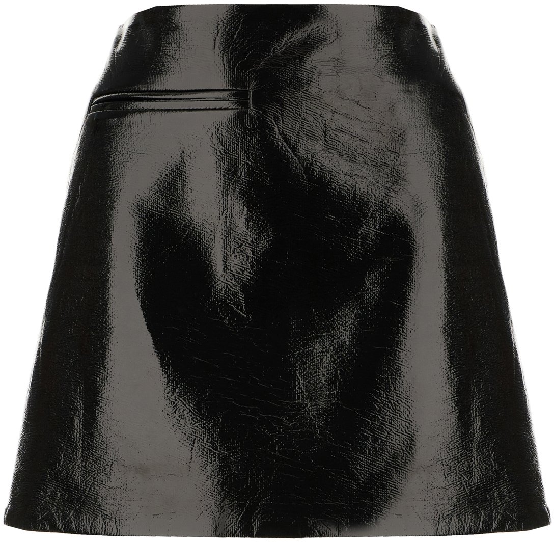 COURREGES Courreges Black synthetic leather mini skirt Zwart