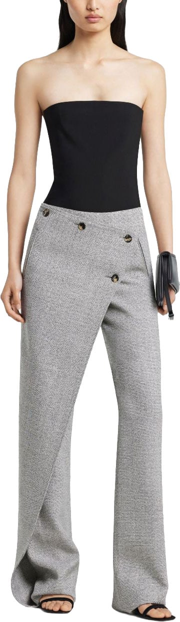 COURREGES Trousers White/Black Lichtgrijs