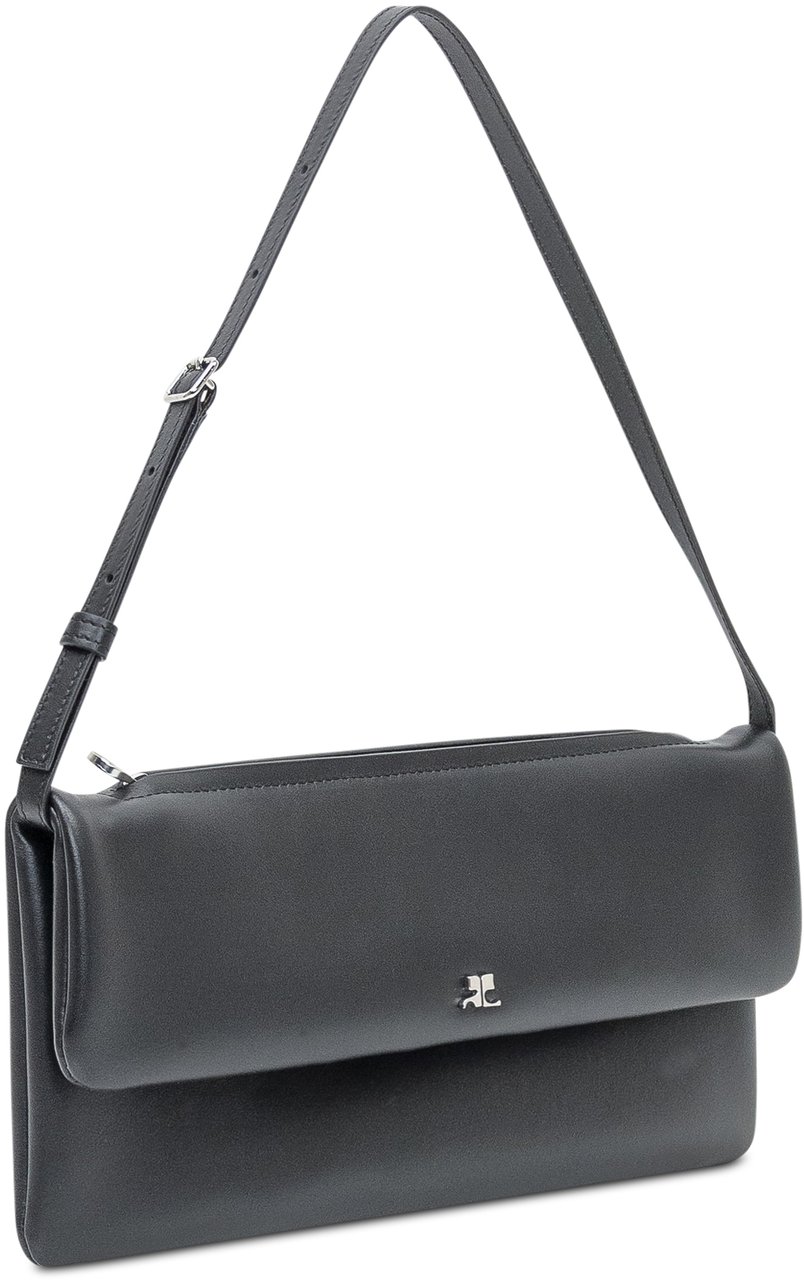 COURREGES Courreges Black leather handbag Zwart