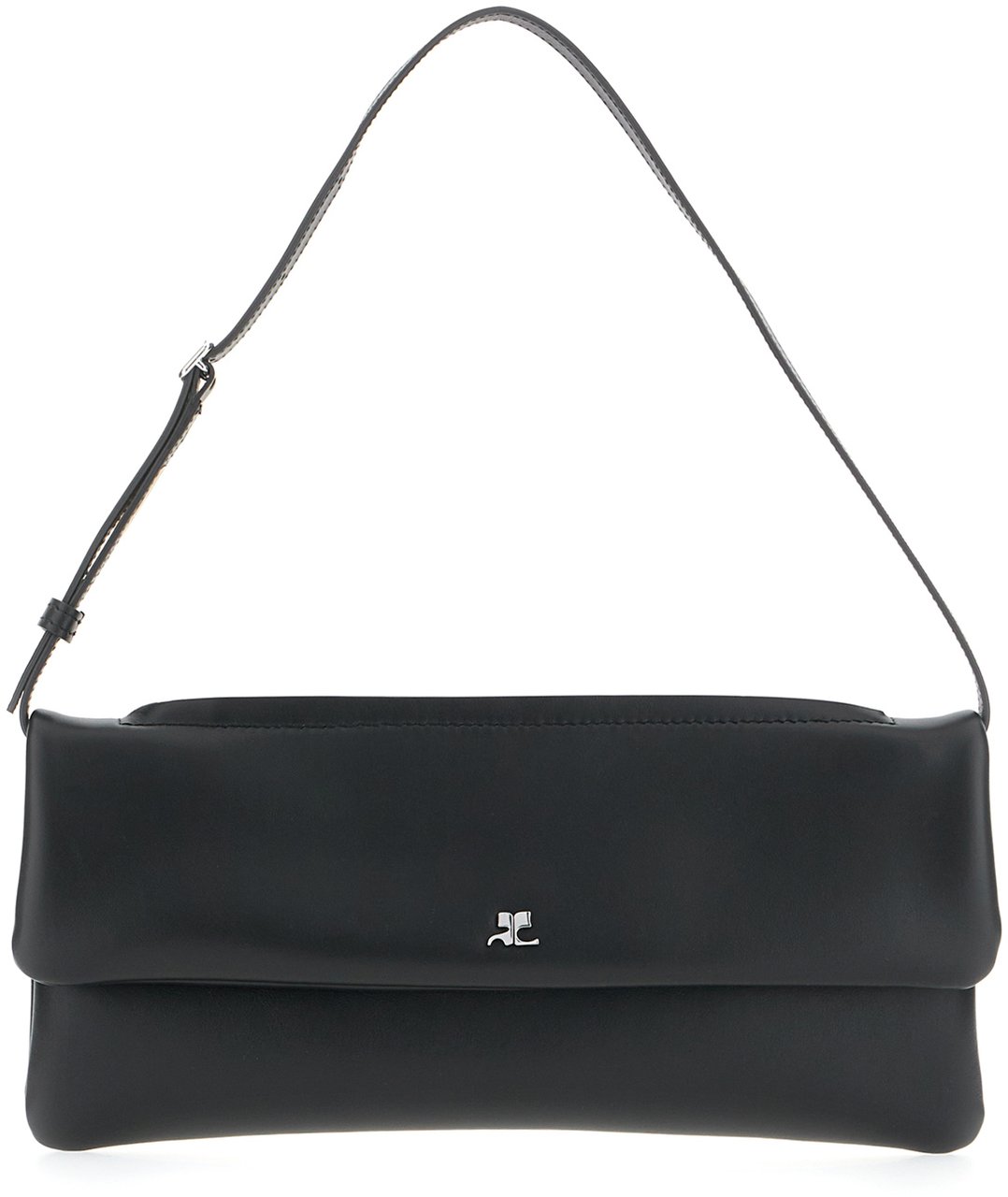 COURREGES Courreges Black leather handbag Zwart