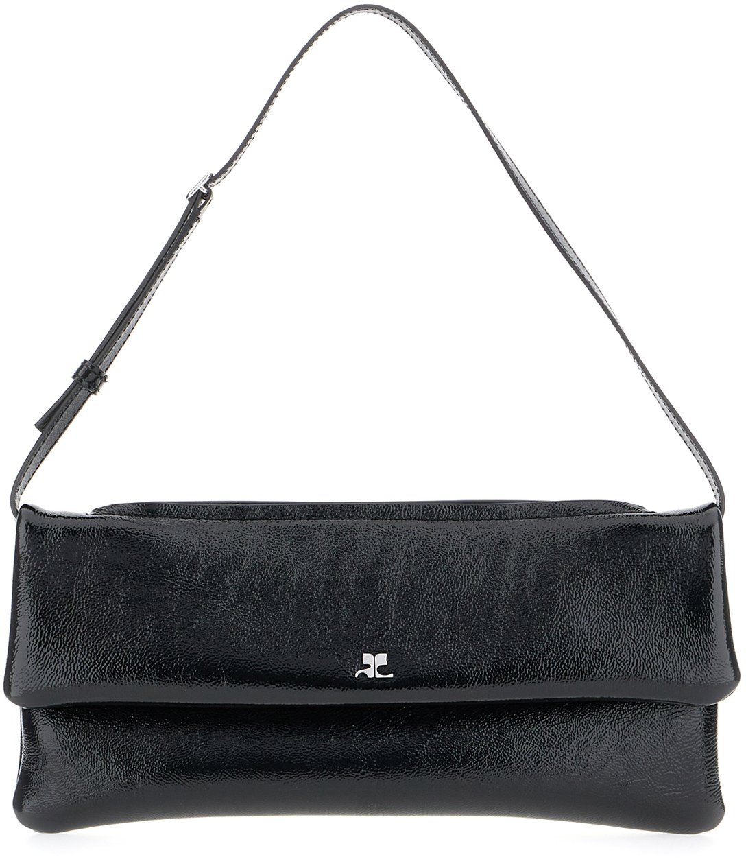 COURREGES Courreges Black leather handbag Zwart