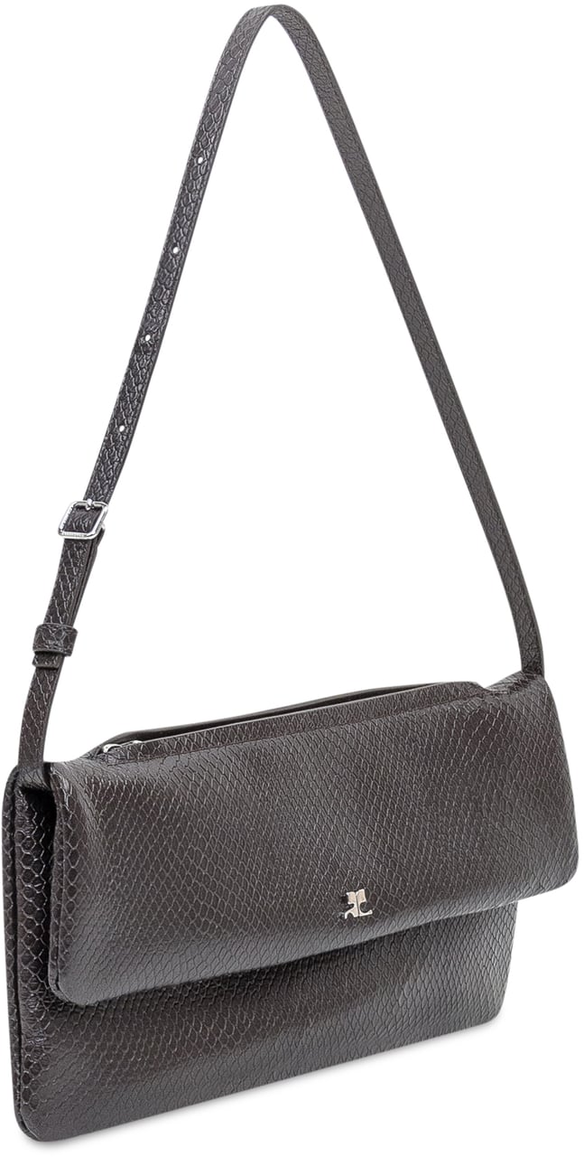 COURREGES Courrèges Cuff Viper Clutch in Pelle Nera Bruin