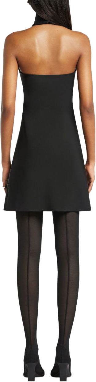 COURREGES A-Line Mini Dress With High Neck Zwart