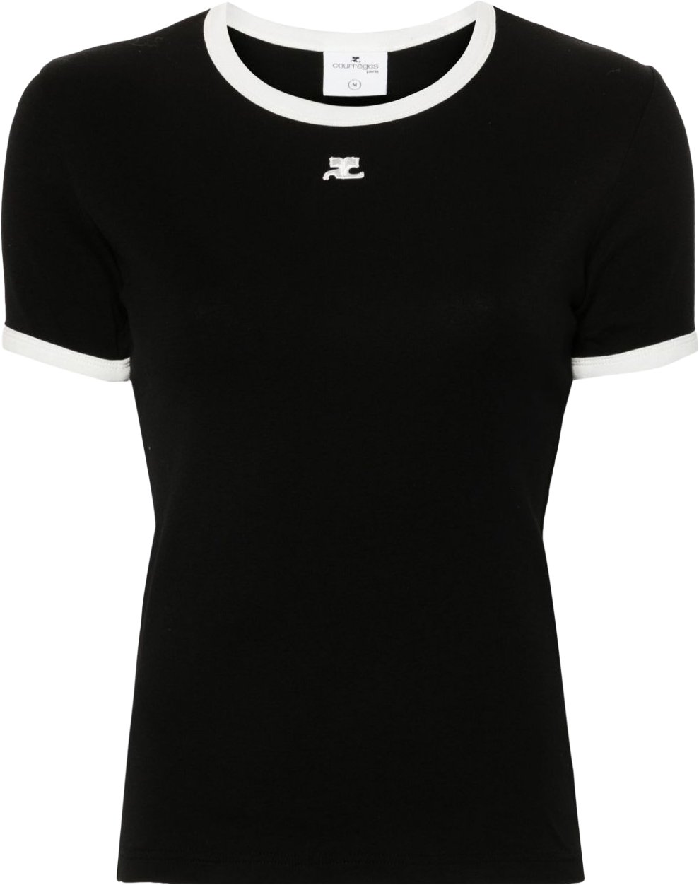 COURREGES Top Black/White Zwart