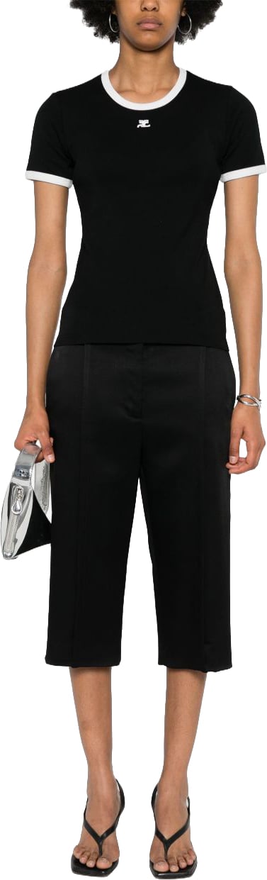 COURREGES Top Black/White Zwart