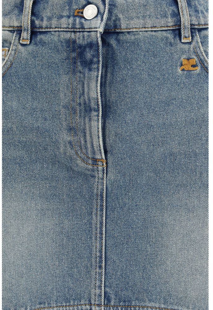 COURREGES Courrèges Blue Denim Skirt Blauw