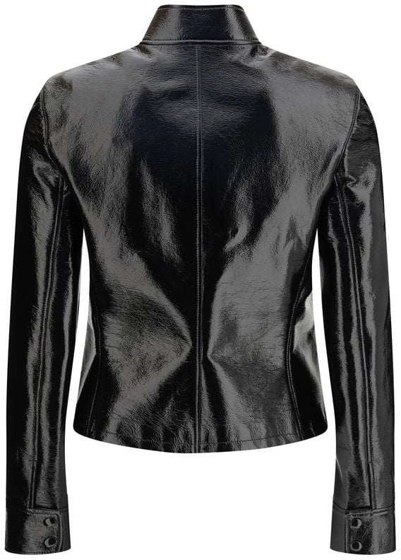 COURREGES Courrèges Black Cotton Full-Length Jacket Zwart