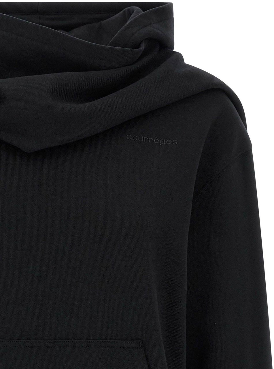 COURREGES Courrèges Black Cotton Sweatshirt Wit