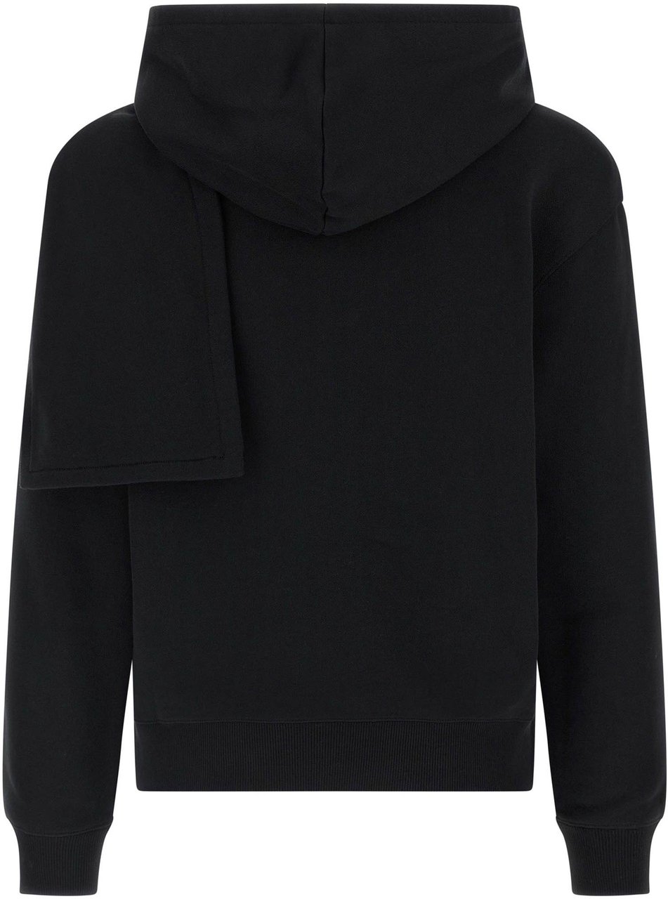 COURREGES Courrèges Black Cotton Sweatshirt Wit