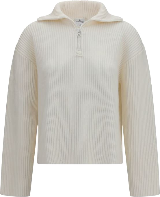 COURREGES Courrèges White Wool Oves Aries Sweatshirt Wit