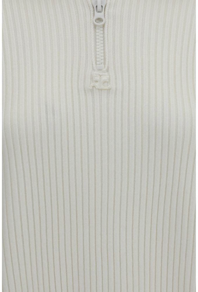 COURREGES Courrèges White Wool Oves Aries Sweatshirt Wit