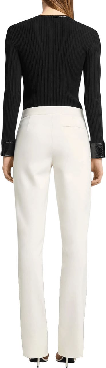 COURREGES CONTRASTED VINYL RIB KNIT CARDIGAN Zwart