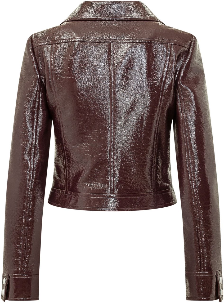 COURREGES Giacca Cropped Lucida con Logo Bruin
