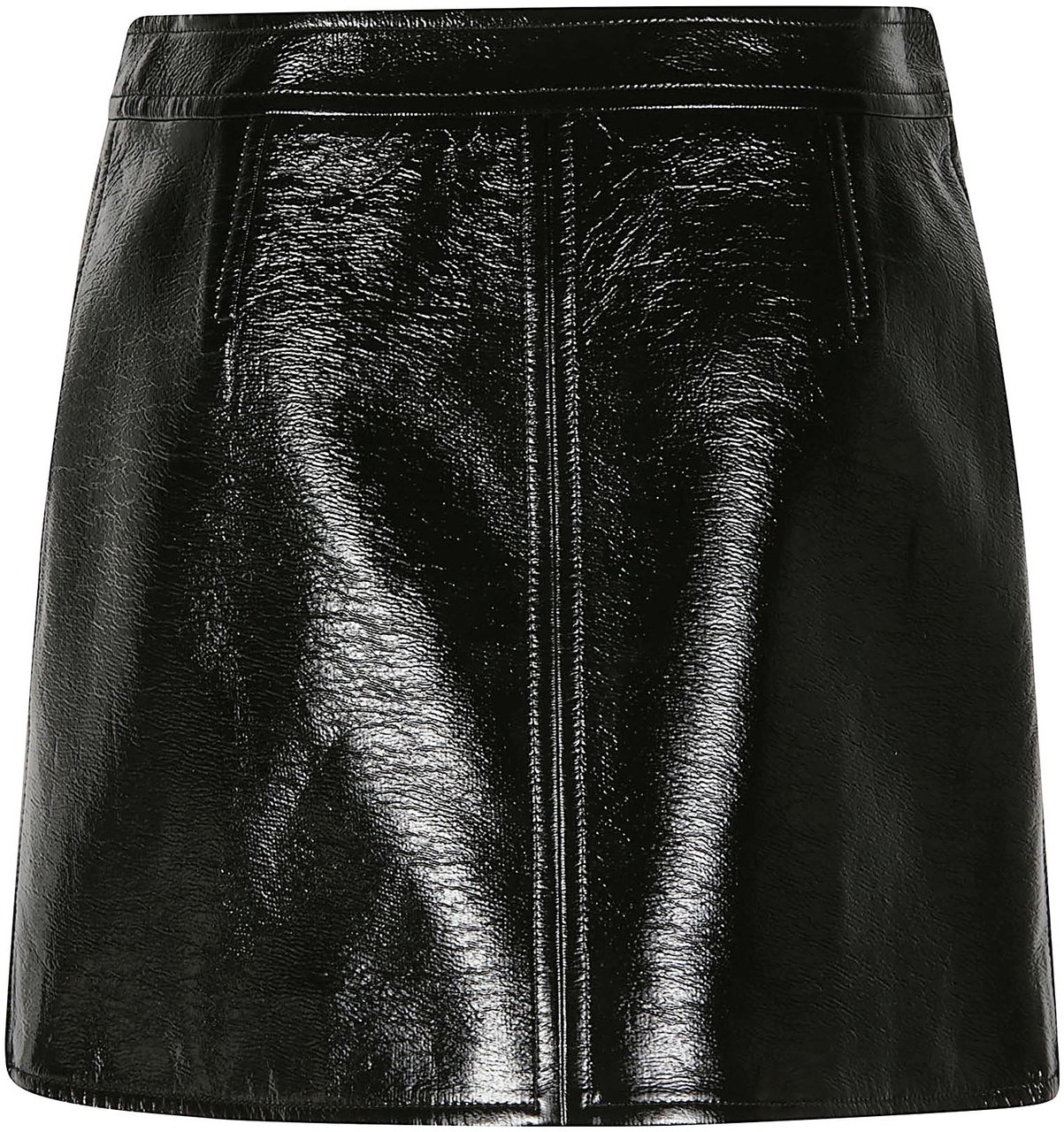 COURREGES Reedition Vynil Mini Skirt Black Zwart