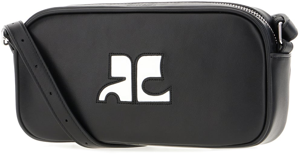 COURREGES Courreges Black leather Redition Baguette shoulder bag Zwart