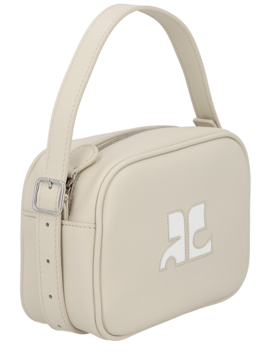COURREGES Neutrals Reedition Naplack Calfskin Bag Grijs