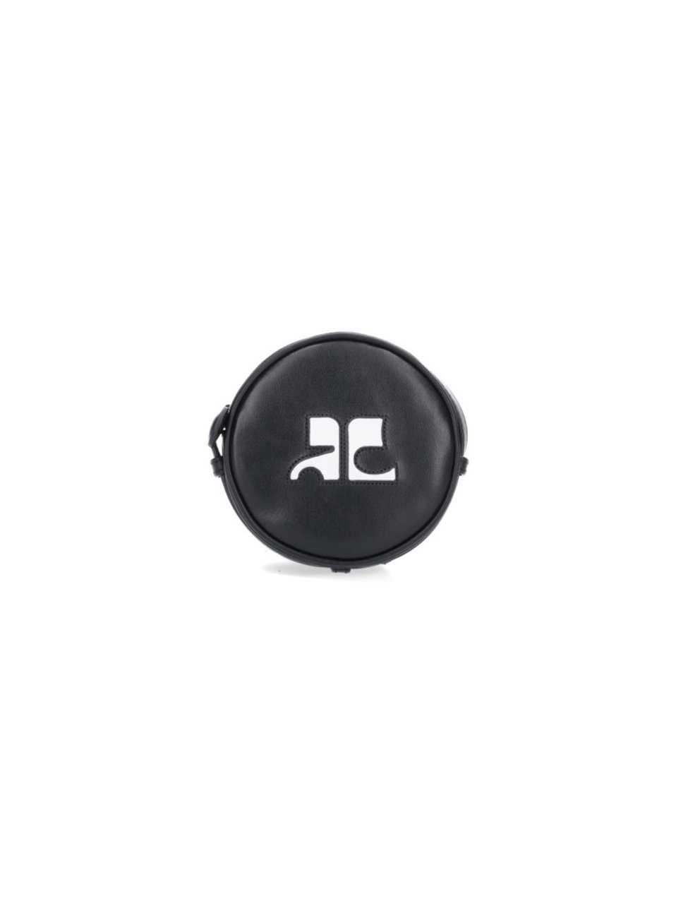 COURREGES Mini "Reedition Circle Bag" Crossbody – Black Zwart