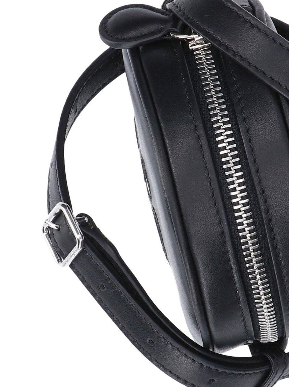 COURREGES Mini "Reedition Circle Bag" Crossbody – Black Zwart