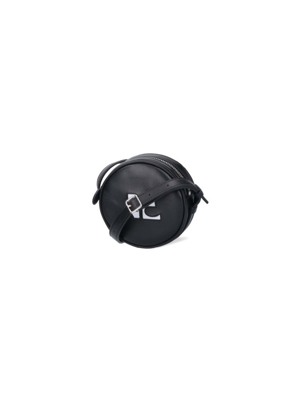 COURREGES Mini "Reedition Circle Bag" Crossbody – Black Zwart