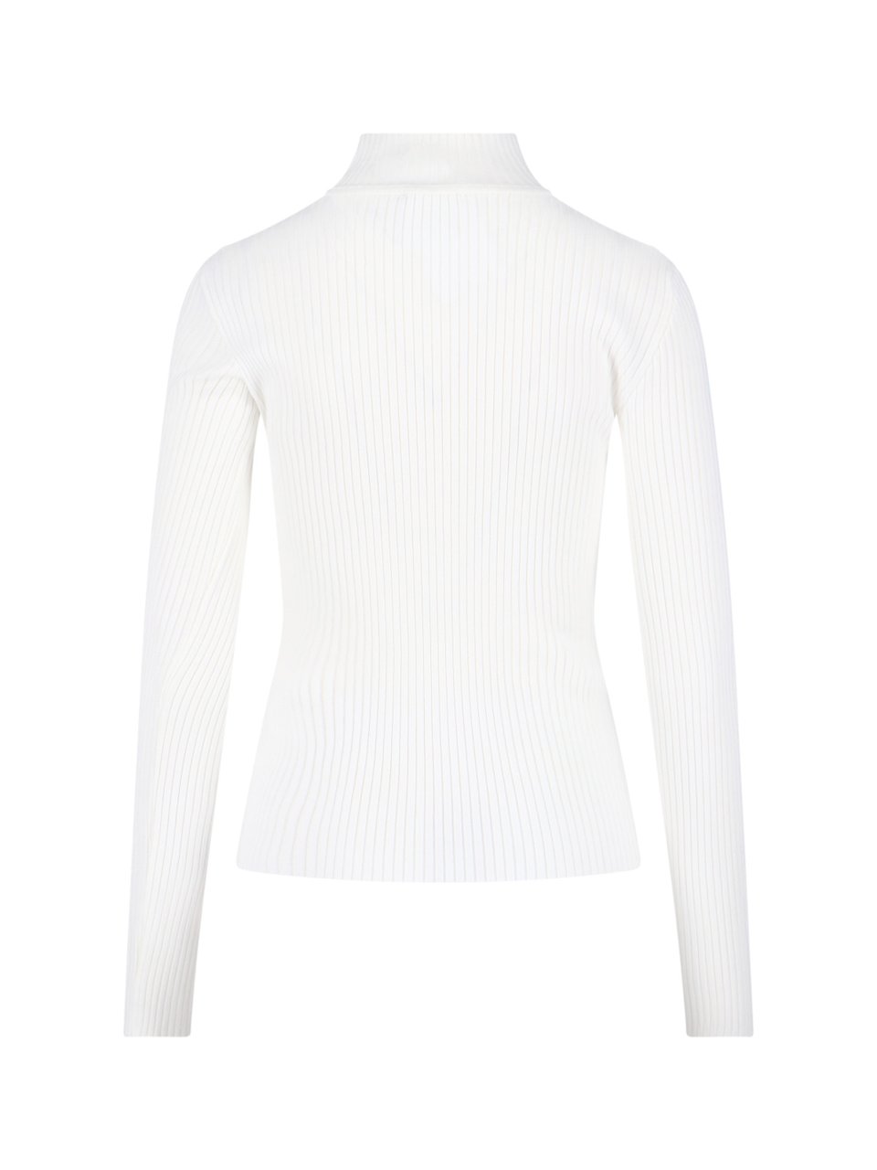 COURREGES White Ribbed Viscose Blend Turtleneck Wit