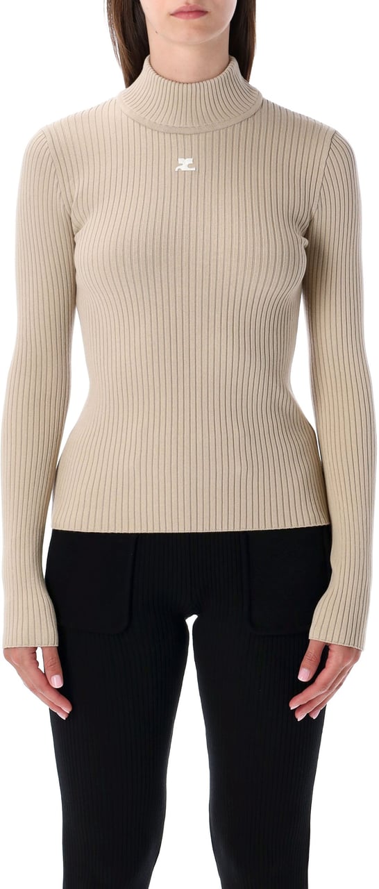 COURREGES Reedition Knit Ls Jumper Cappuccino Bruin
