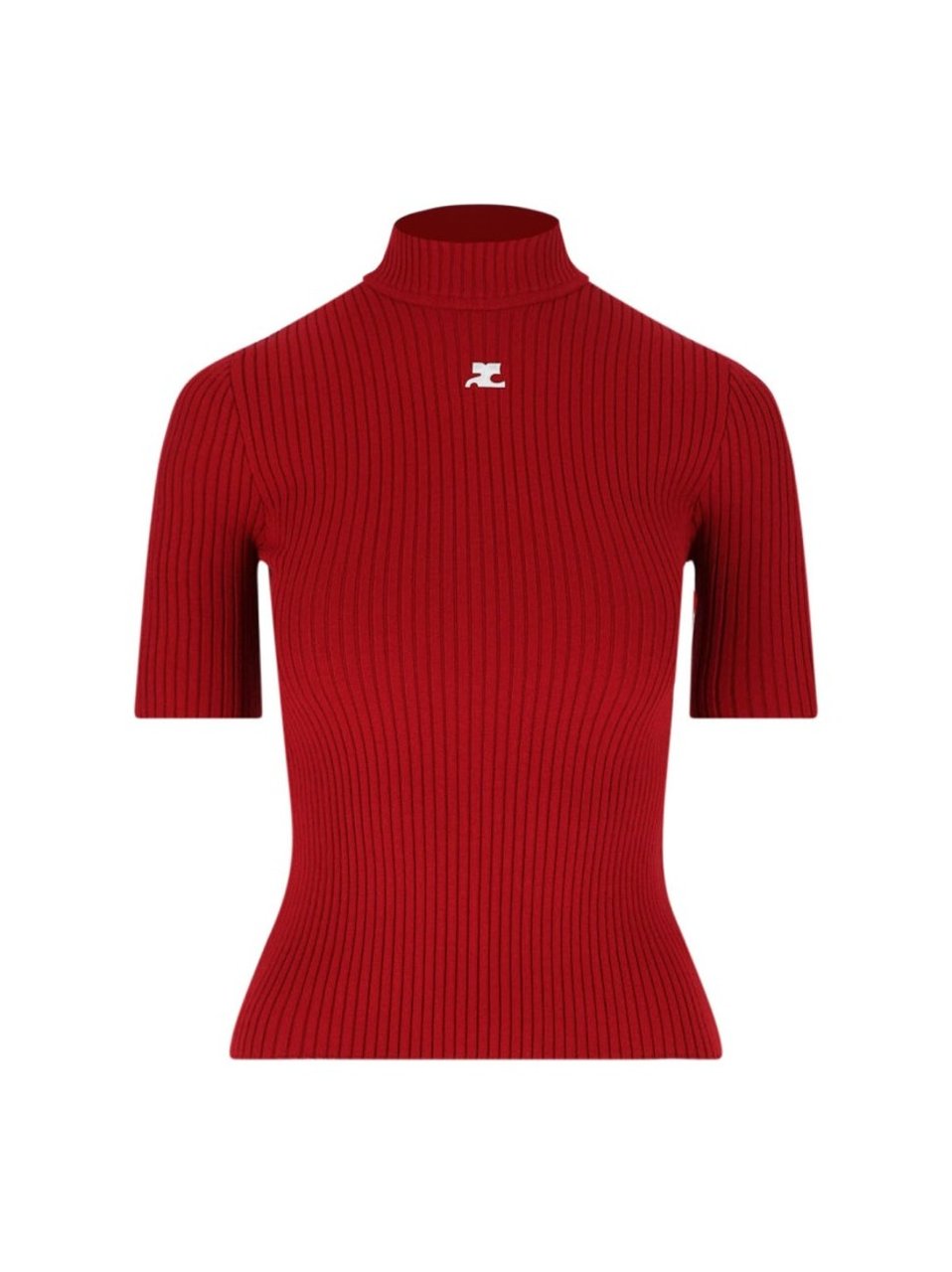 COURREGES "Reedition" Ribbed Top – Red Rood